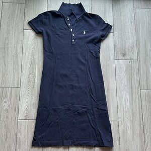Ralph Lauren Navy Blue Collared S/S Fitted Dress